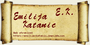 Emilija Katanić vizit kartica